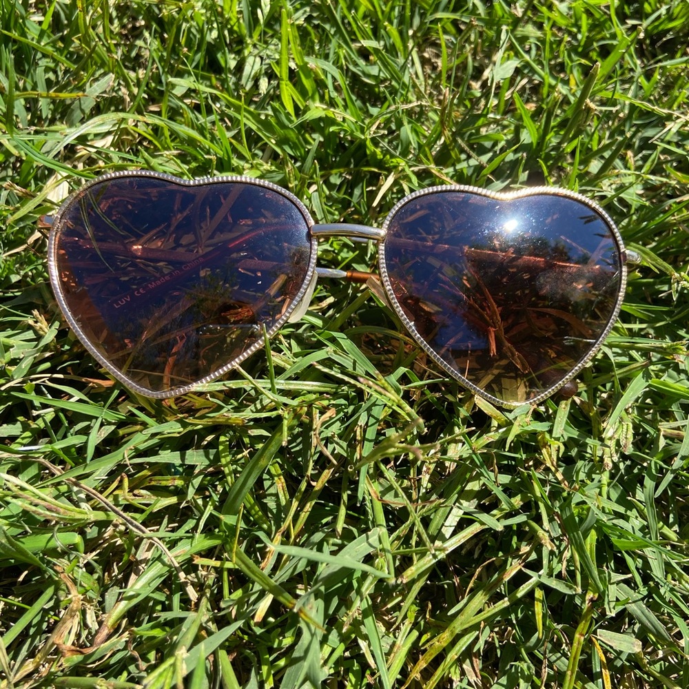 Metal heart shaped sunglasses